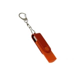 USB-флешка на 32 Гб 2 в 1 поворотный механизм, c дополнительным разъемом Type-C с одноцветным металлическим клипом, оранжевый, арт. 6137.32.08, фото 1