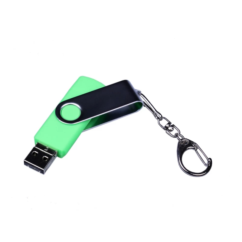 USB-флешка на 32 Гб поворотный механизм, c двумя дополнительными разъемами MicroUSB и TypeC, зеленый, арт. 6696.32.03, фото 3