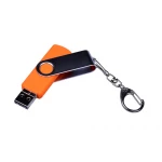 USB-флешка на 32 Гб поворотный механизм, c двумя дополнительными разъемами MicroUSB и TypeC, оранжевый, арт. 6696.32.08, фото 3