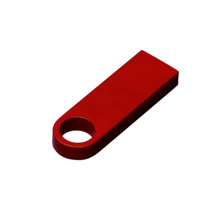 USB 2.0-флешка на 64 Гб с мини чипом и круглым отверстием, красный, фото 3