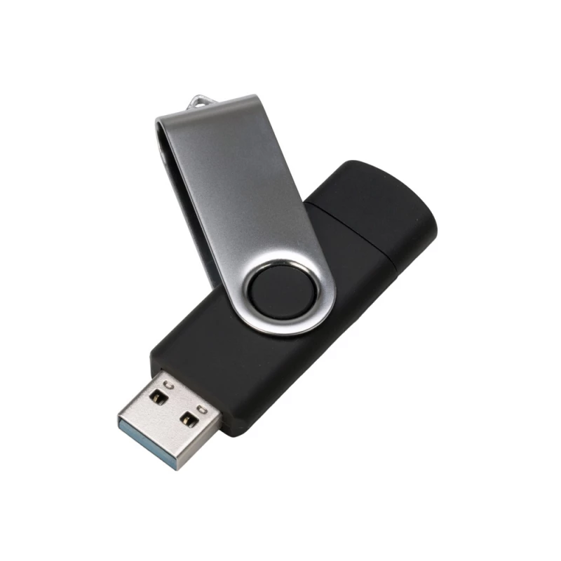 USB3.0/USB Type-C флешка на 32 Гб «Квебек C», черный, фото 4