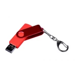 USB-флешка на 32 Гб 3 в 1 поворотный механизм, c двумя дополнительными разъемами MicroUSB и TypeC C с одноцветным металлическим клипом, красный, фото 5