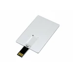USB-флешка на 32 Гб в виде металлической карты, с раскладным чипом, серебро, фото 3