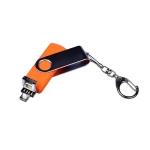 USB-флешка на 32 Гб поворотный механизм, c двумя дополнительными разъемами MicroUSB и TypeC, оранжевый, арт. 6696.32.08, фото 4