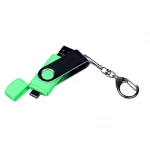 USB-флешка на 32 Гб поворотный механизм, c двумя дополнительными разъемами MicroUSB и TypeC, зеленый, арт. 6696.32.03, фото 5