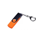 USB-флешка на 32 Гб поворотный механизм, c двумя дополнительными разъемами MicroUSB и TypeC, оранжевый, арт. 6696.32.08, фото 1