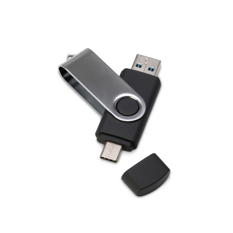 USB3.0/USB Type-C флешка на 32 Гб «Квебек C», черный, фото 3