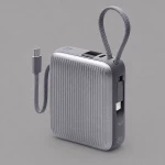 Внешний АКБ NRG Turbo Cable 10000 mAh, 22,5Вт, графит, Deppa, фото 1