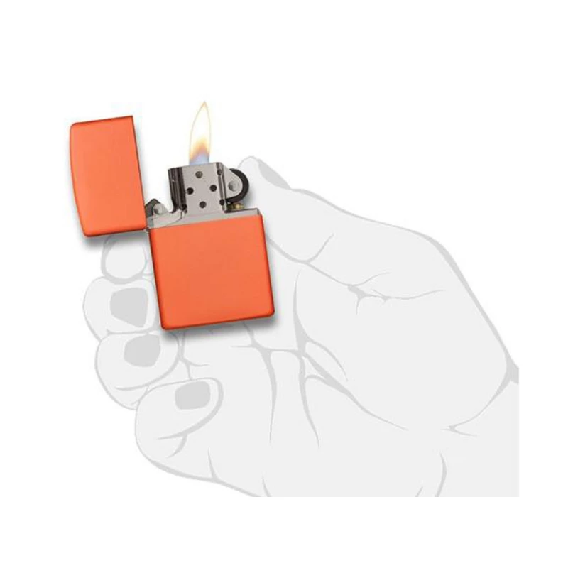 Зажигалка ZIPPO Classic с покрытием Orange Matte, латунь/сталь, оранжевая, матовая, 38x13x57 мм, фото 6