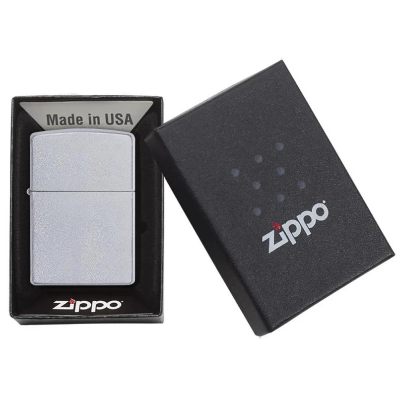 Зажигалка ZIPPO Classic с покрытием Satin Chrome™, латунь/сталь, серебристая, матовая, 38x13x57 мм, фото 7