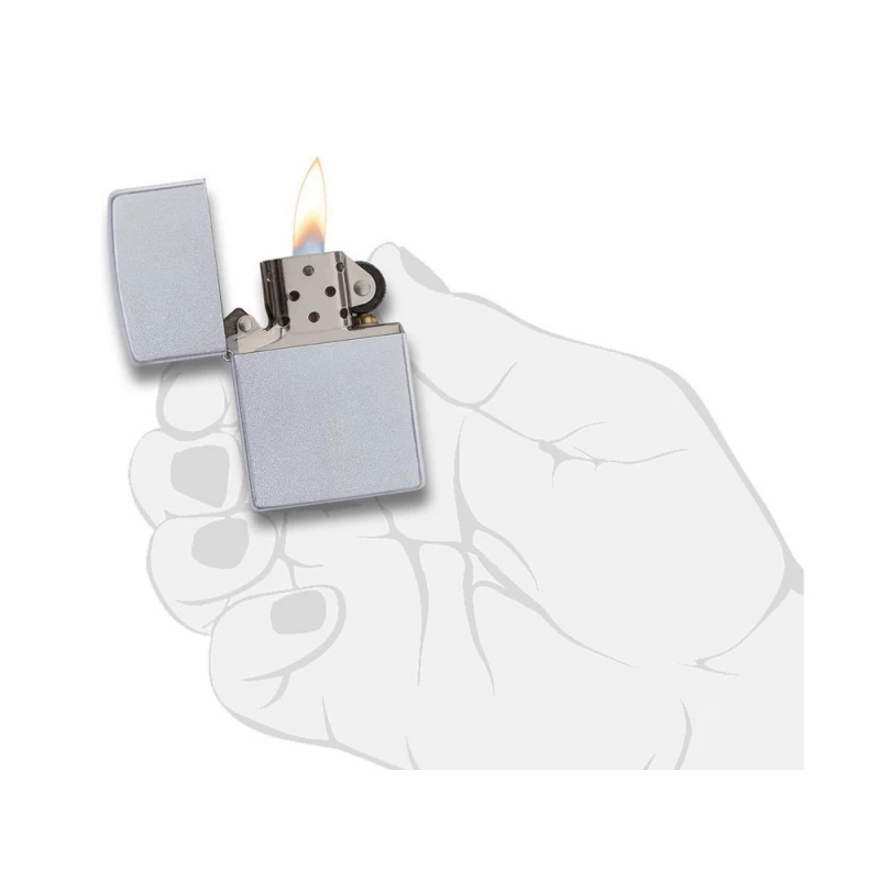 Зажигалка ZIPPO Classic с покрытием Satin Chrome™, латунь/сталь, серебристая, матовая, 38x13x57 мм, фото 6