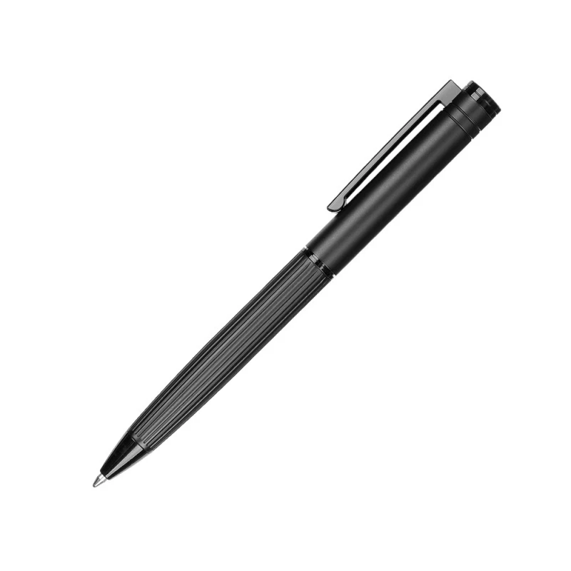 Набор из шариковой ручки и ручки-роллера с анодированным зеркальным слоем в подарочной коробке "Monarch Black", черный, фото 7