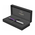 Шариковая ручка Parker Sonnet Essentials Violet SB Steel CT, цвет чернил black, перо: M, в подарочной упаковке., фото 5