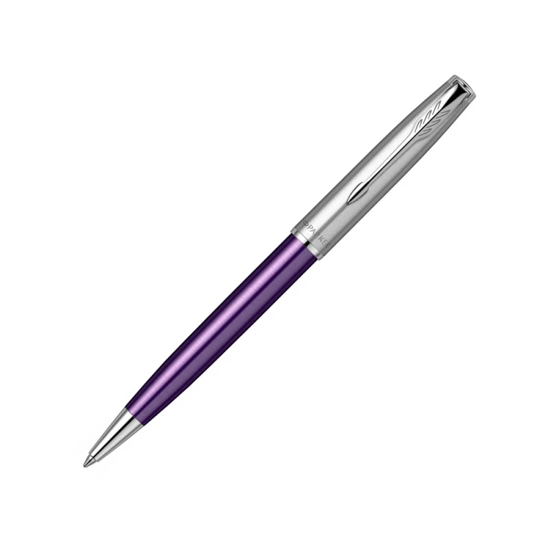 Шариковая ручка Parker Sonnet Essentials Violet SB Steel CT, цвет чернил black, перо: M, в подарочной упаковке.
