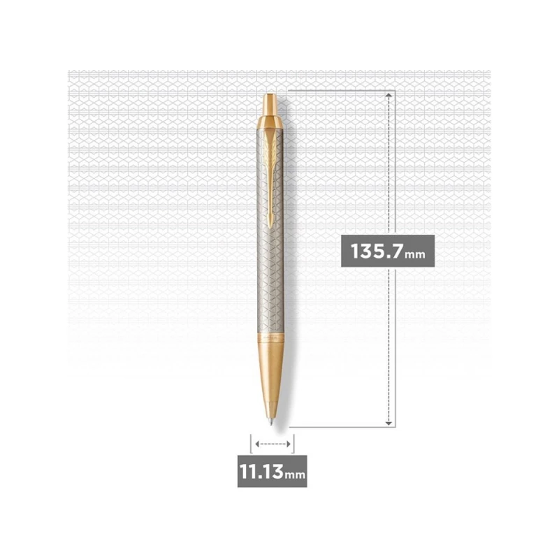 Шариковая ручка Parker IM Premium Warm Silver (grey)  GT, стержень: M, цвет чернил: blue, в подарочной упаковке., фото 6