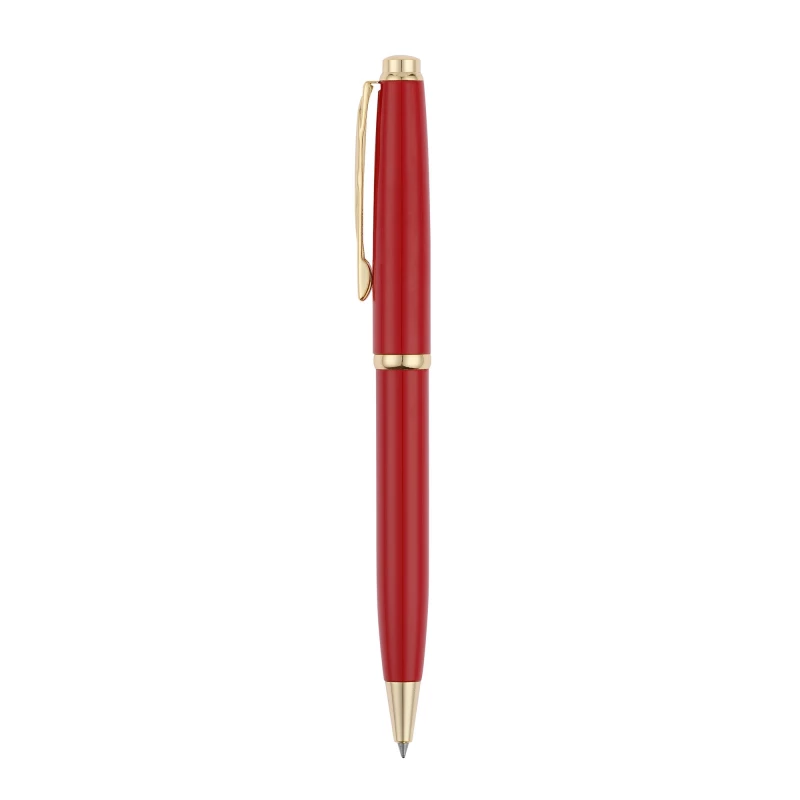 Ручка шариковая Pierre Cardin коллекция «ГАММА КЛАССИКА (GAMME CLASSIC)». Корпус - латунь с лакированным покрытием. Отделка и детали дизайна - сталь с позолотой. Цвет - красный. Упаковка E., фото 6