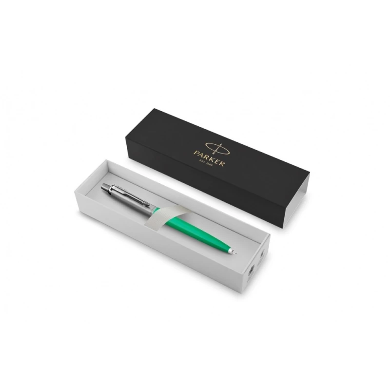 Шариковая ручка Parker Jotter, цвет GREEN, цвет чернил синий, толщина линии M , в подарочной коробке, фото 3