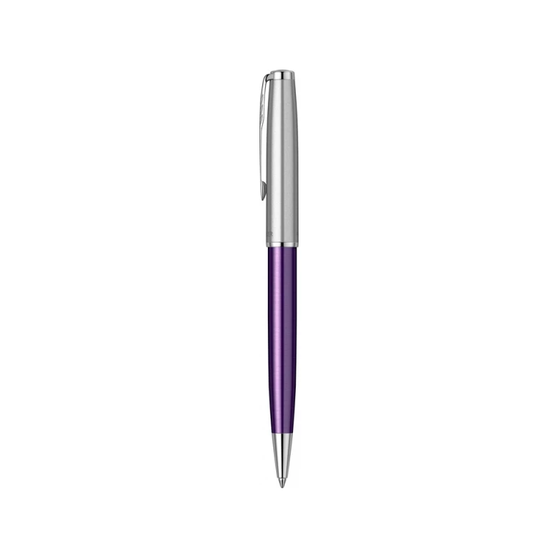 Шариковая ручка Parker Sonnet Essentials Violet SB Steel CT, цвет чернил black, перо: M, в подарочной упаковке., фото 3