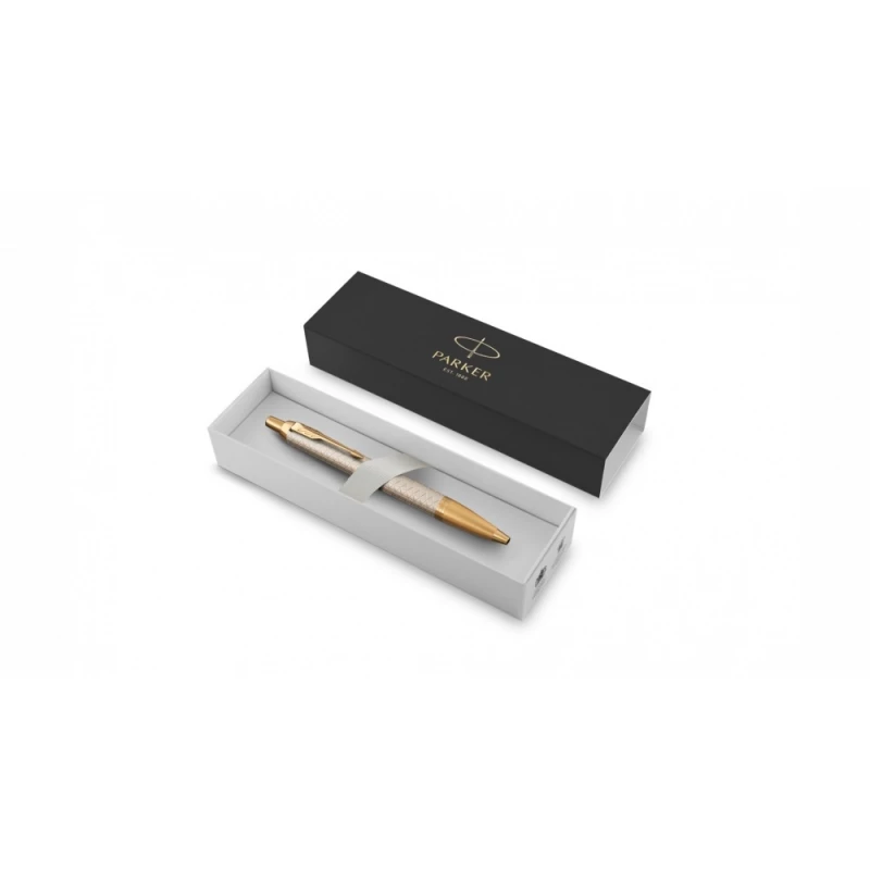 Шариковая ручка Parker IM Premium Warm Silver (grey)  GT, стержень: M, цвет чернил: blue, в подарочной упаковке., фото 3