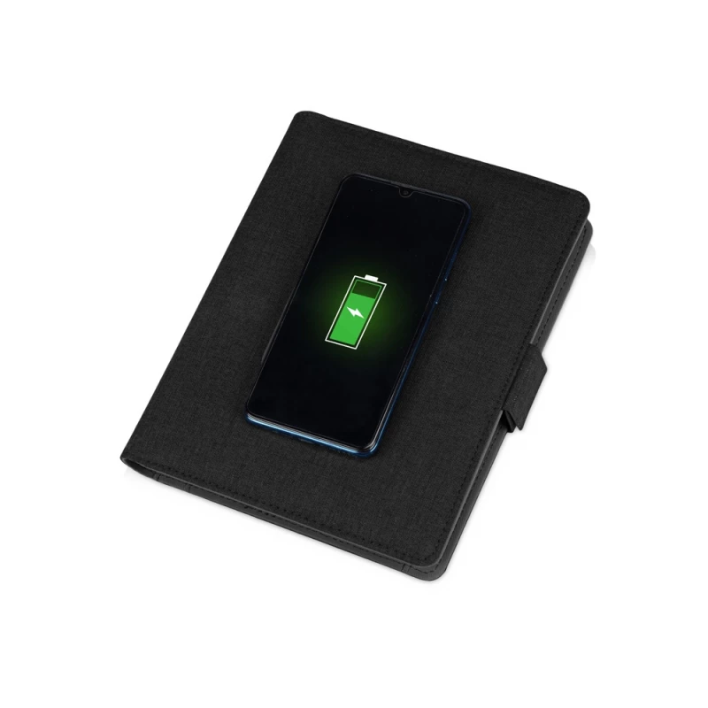 Органайзер с беспроводной зарядкой 5000 mAh "Powernote", темно-серый, фото 3