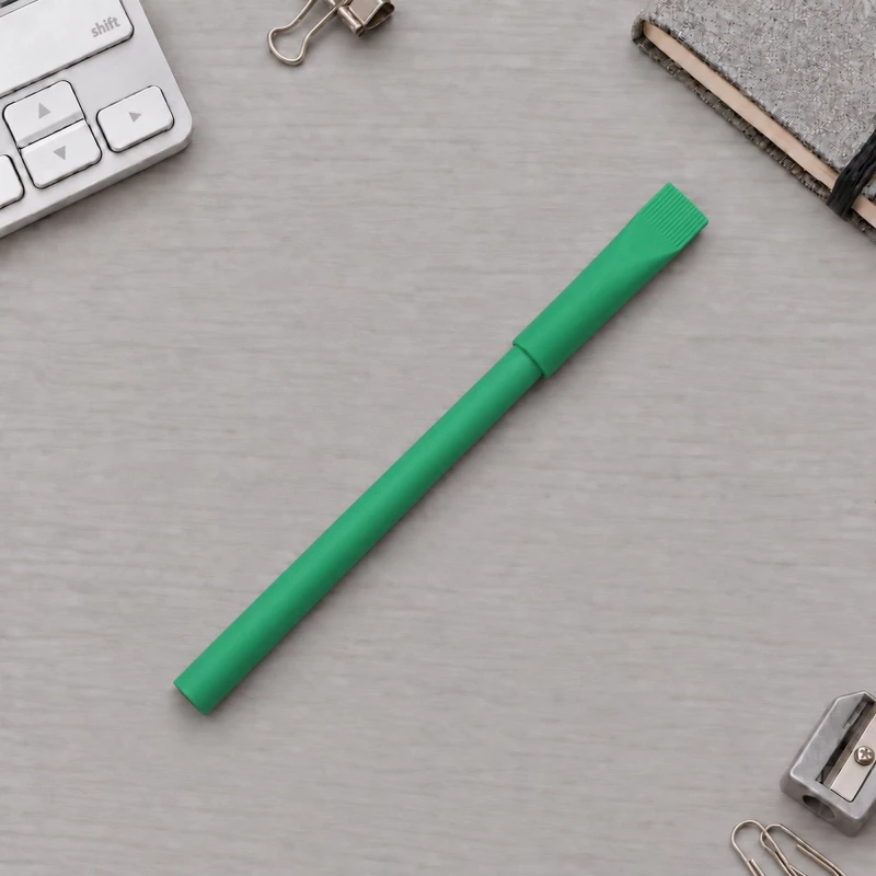 Ручка картонная с колпачком "Recycled", нефритовый