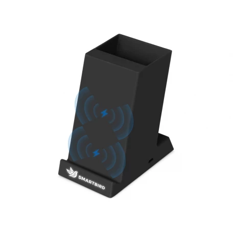 Беспроводная зарядка-подставка с подсветкой "Glow box", черный (Р)