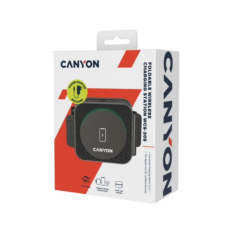 Беспроводное зарядное устройство 3 в 1 Canyon WS-305 (cns-wcs305), 15 Вт (Р), фото 10