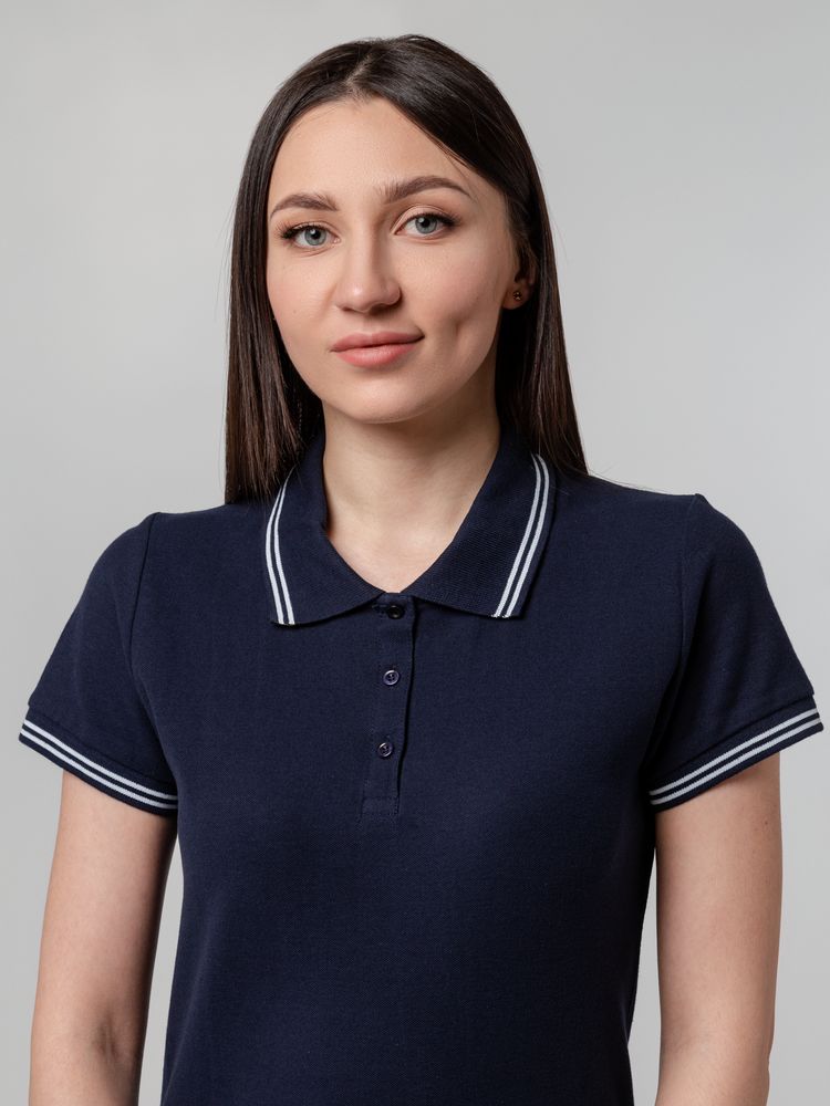 Рубашка поло женская Virma Stripes Lady, темно-синяя_6