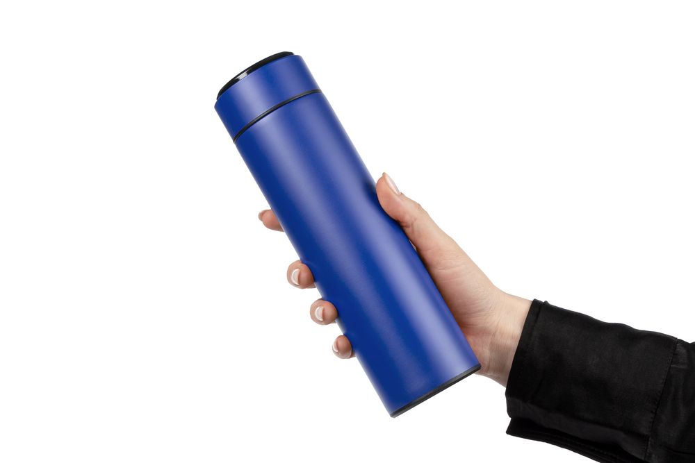 Смарт-бутылка с заменяемой батарейкой Long Therm, синяя_5