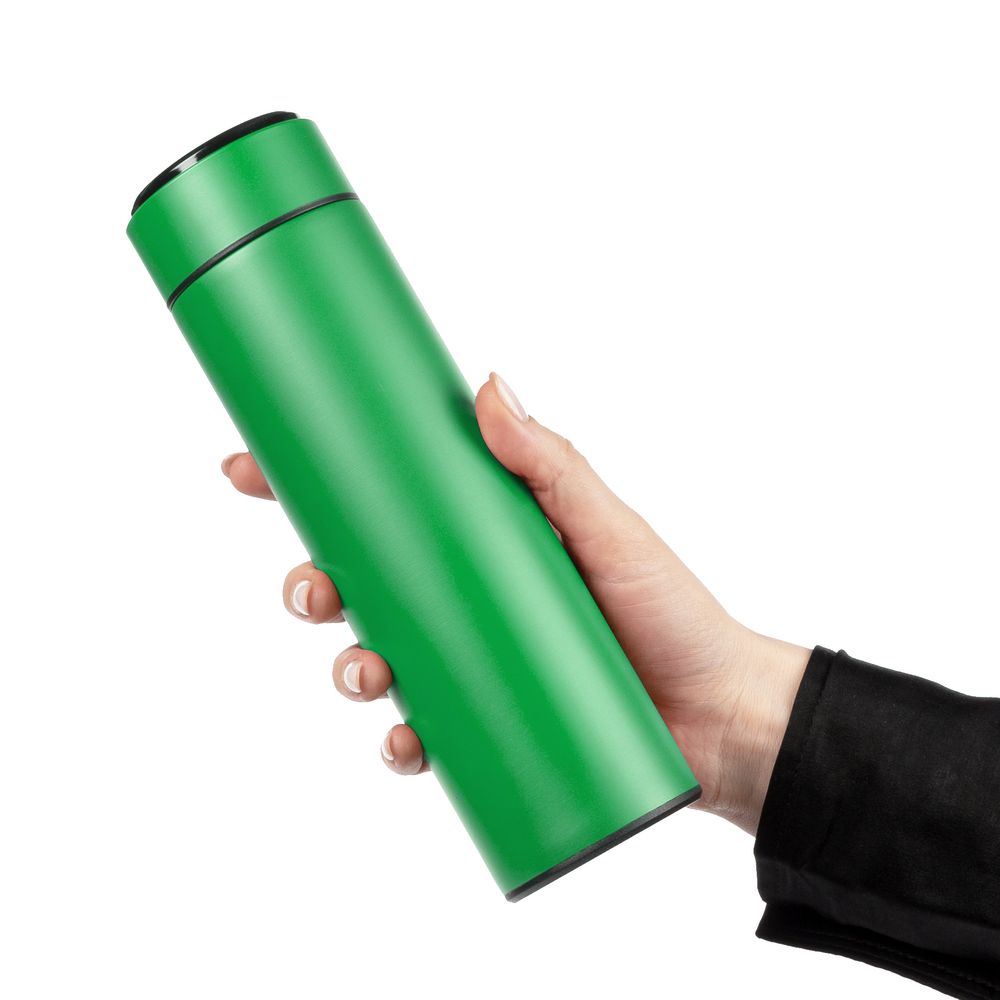 Смарт-бутылка с заменяемой батарейкой Long Therm, зеленая_5