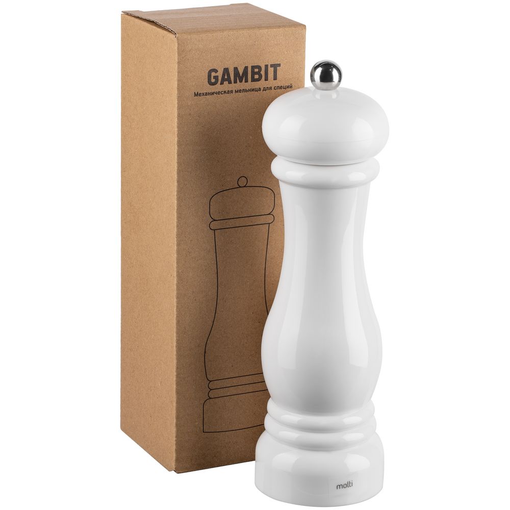 Механическая мельница для специй Gambit, белая_4