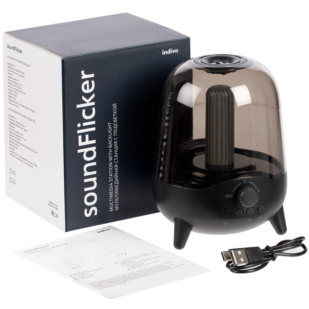 Беспроводная колонка с подсветкой soundFlicker, черная_4