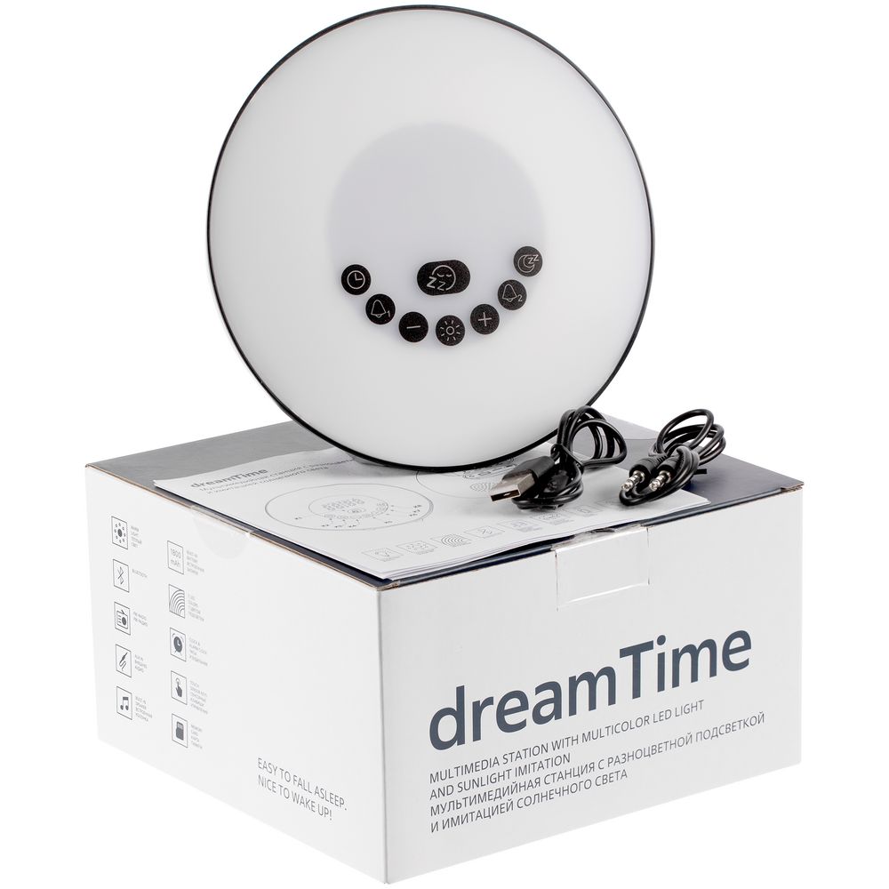 Лампа-колонка со световым будильником dreamTime, ver.2, черная_7