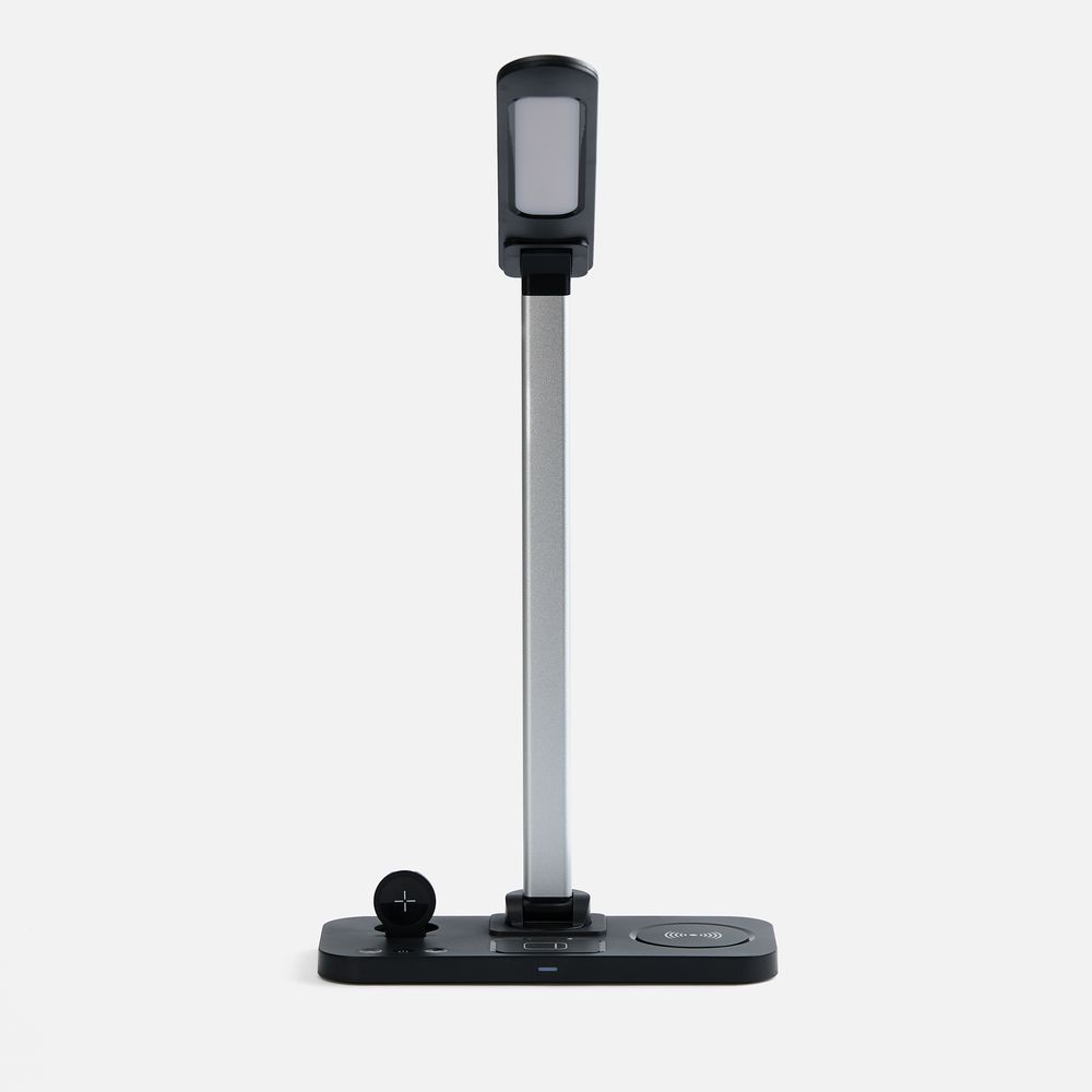 Настольная лампа с беспроводной зарядкой Power Light, черная_1