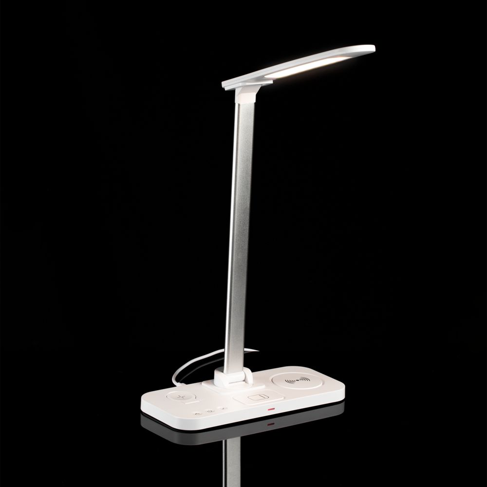Настольная лампа с беспроводной зарядкой Power Light, белая_9
