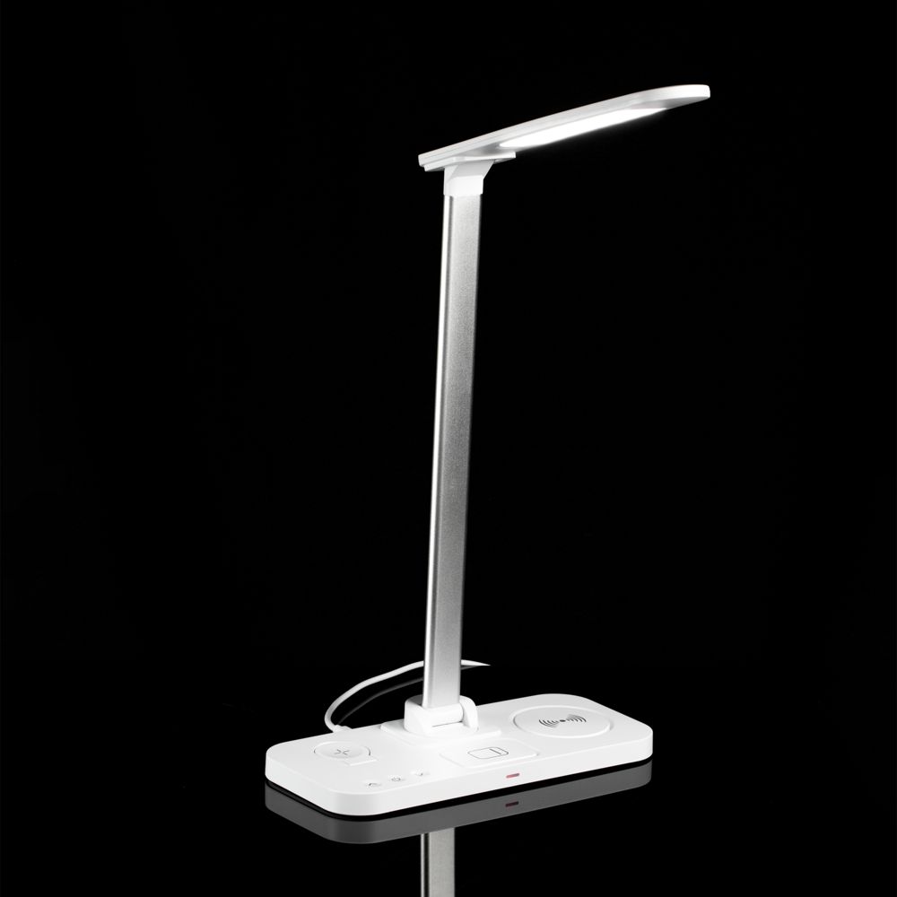 Настольная лампа с беспроводной зарядкой Power Light, белая_8
