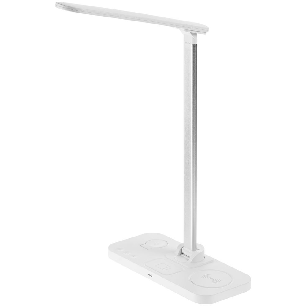 Настольная лампа с беспроводной зарядкой Power Light, белая_1