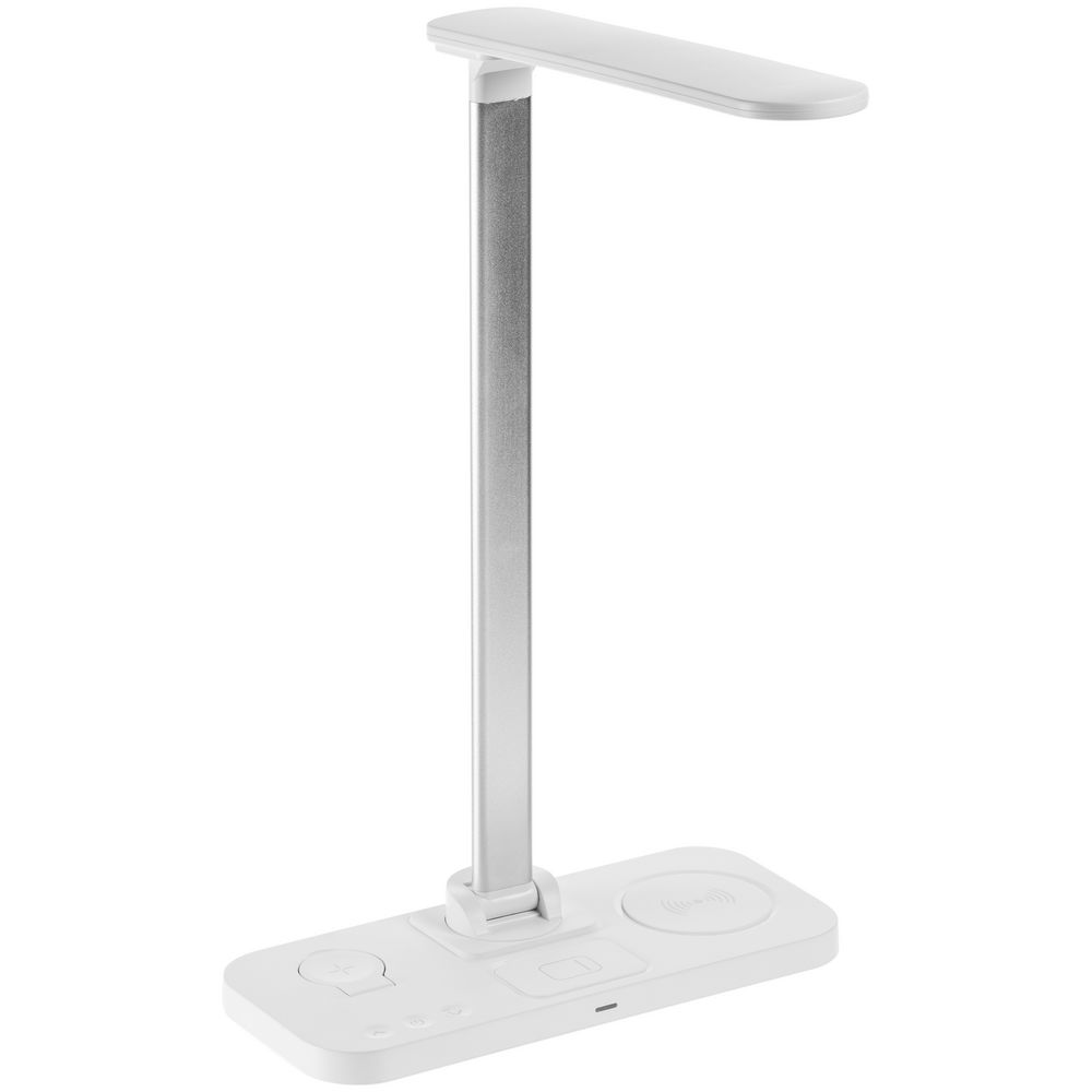 Настольная лампа с беспроводной зарядкой Power Light, белая_0