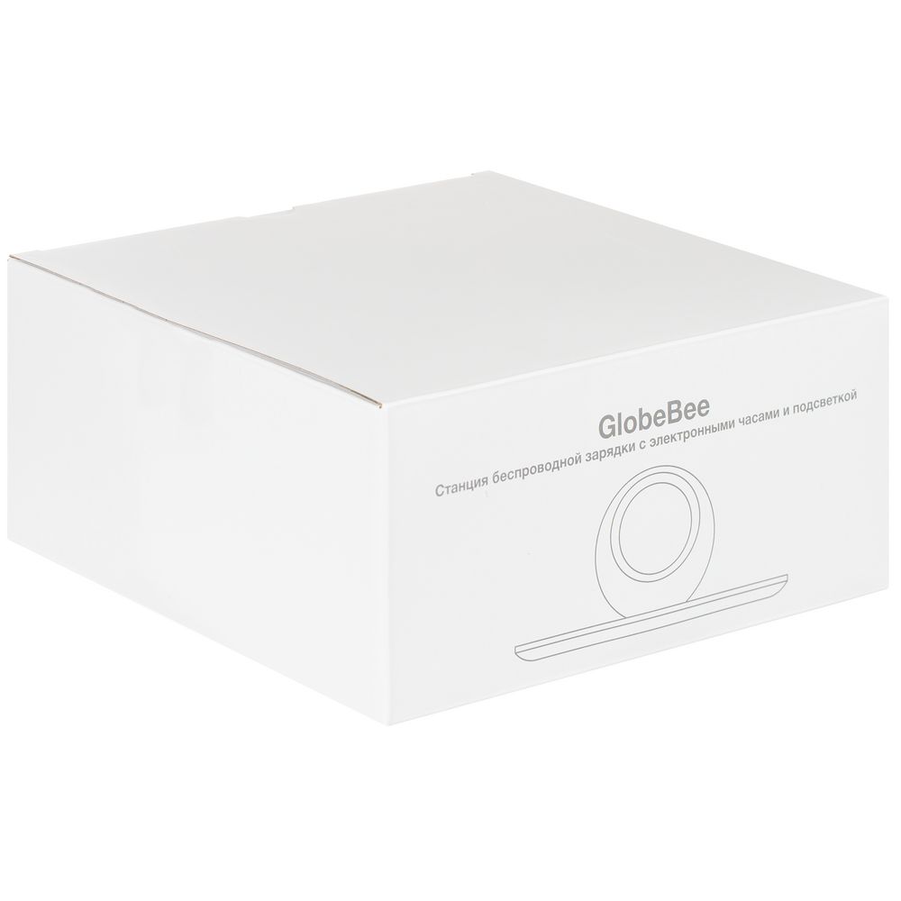Станция беспроводной зарядки с часами и подсветкой GlobeBee, белая_9