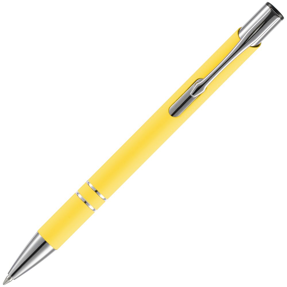 Ручка шариковая Keskus Soft Touch, желтая_1