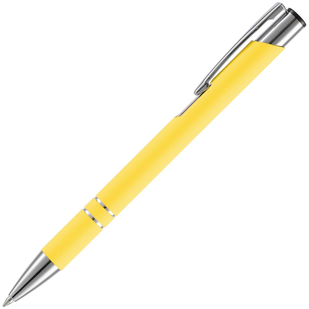 Ручка шариковая Keskus Soft Touch, желтая_0