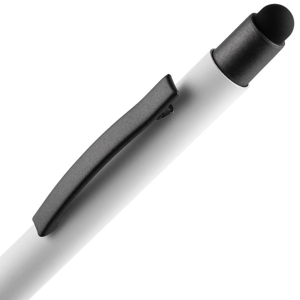 Ручка шариковая Atento Soft Touch со стилусом, белая_2