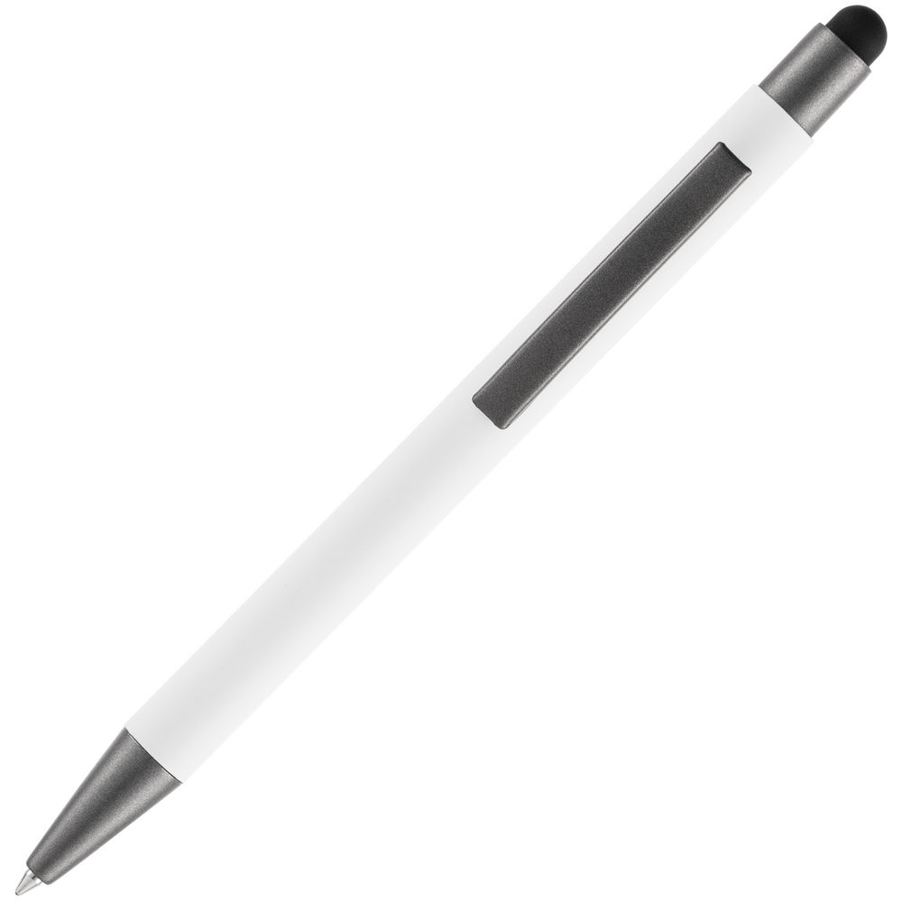 Ручка шариковая Atento Soft Touch со стилусом, белая_1