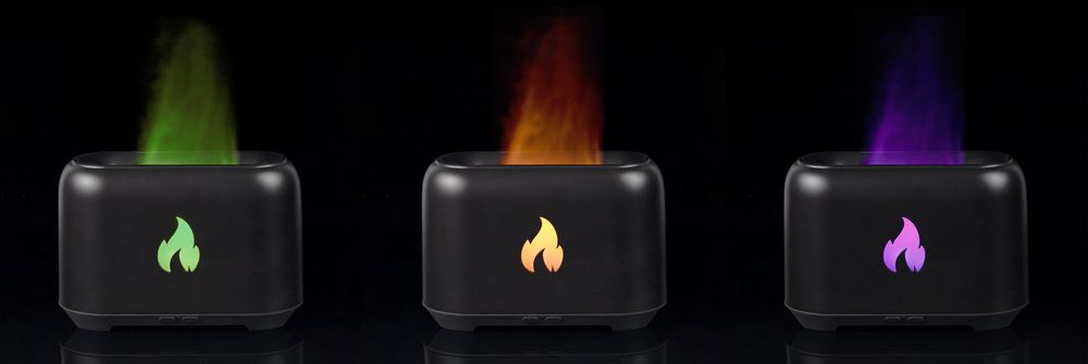 Увлажнитель-ароматизатор Fire Flick с имитацией пламени, черный_9