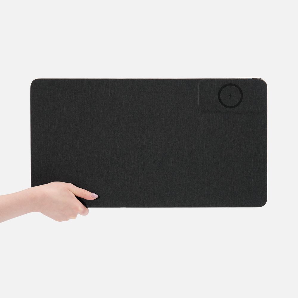 Складной стол для ноутбука с беспроводной зарядкой Kickstand Table, серый_4
