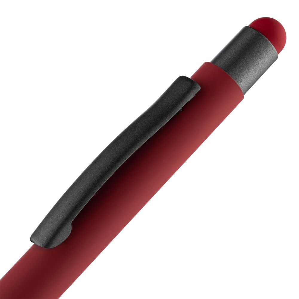 Ручка шариковая Digit Soft Touch со стилусом, красная_3