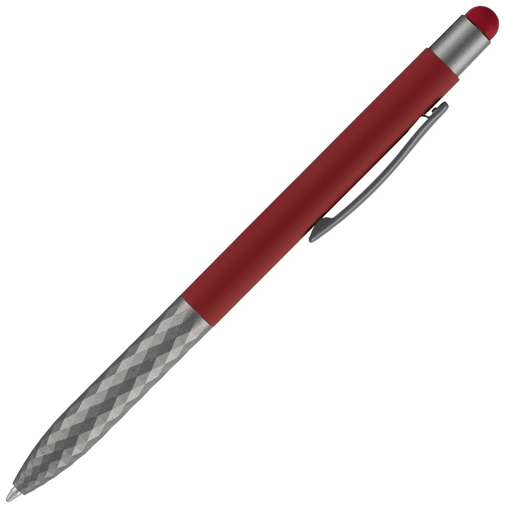 Ручка шариковая Digit Soft Touch со стилусом, красная_1