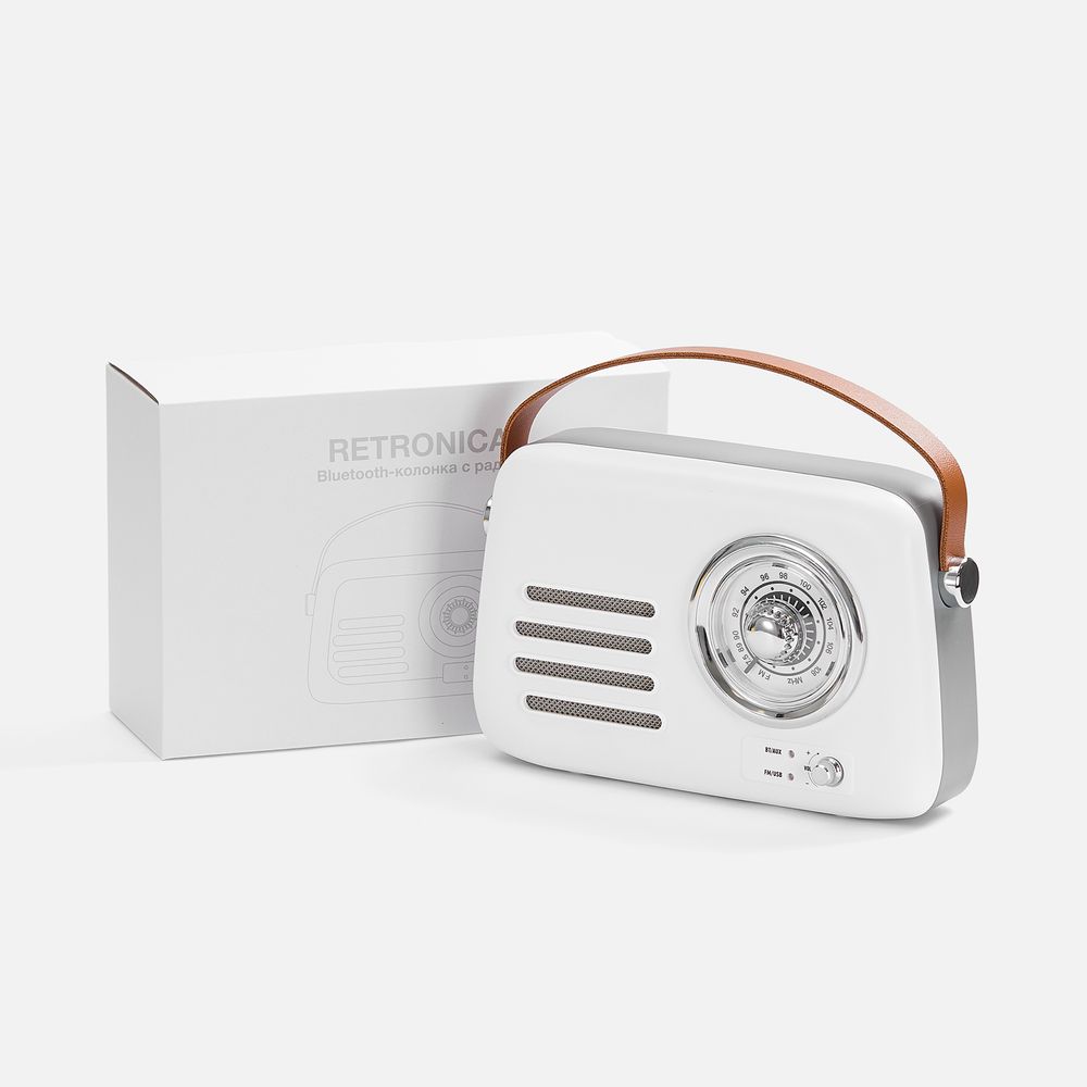 Bluetooth-колонка с радио Retronica, белая_4
