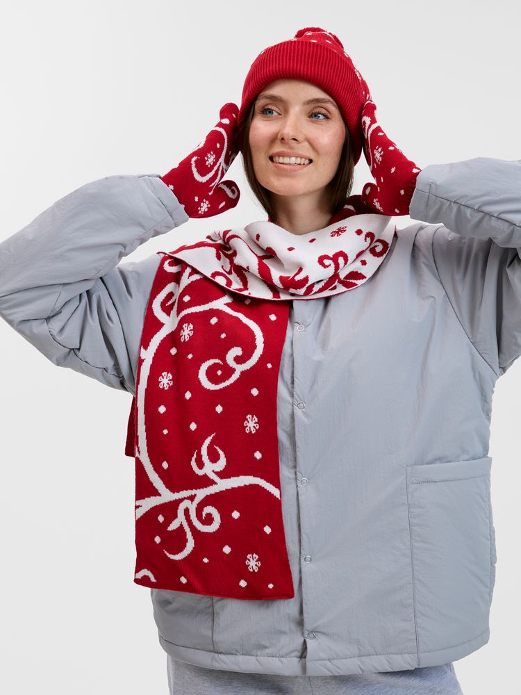 Шапка Adventino, красный с молочным_6