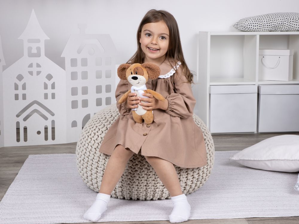 Мягкая игрушка Beastie Toys, собачка с белым шарфом_7